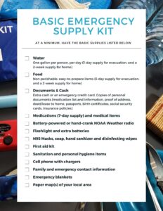 Emergency Supply Kit Checklist
